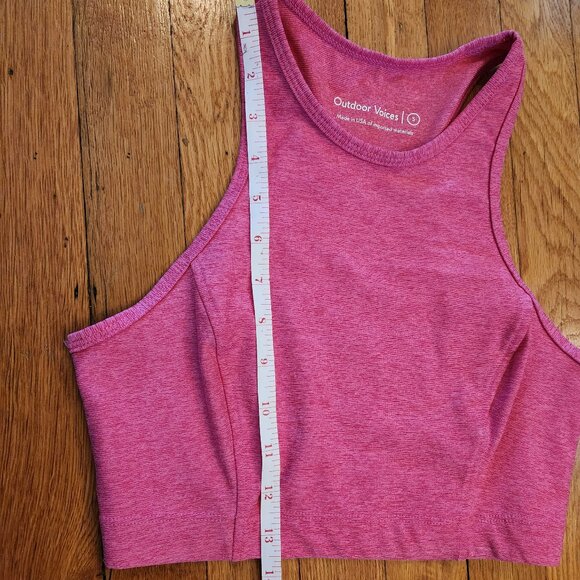 Outdoor Voices Flamingo Pink Crop Top Bra Small EUC Racerback - Picture 5 of 7